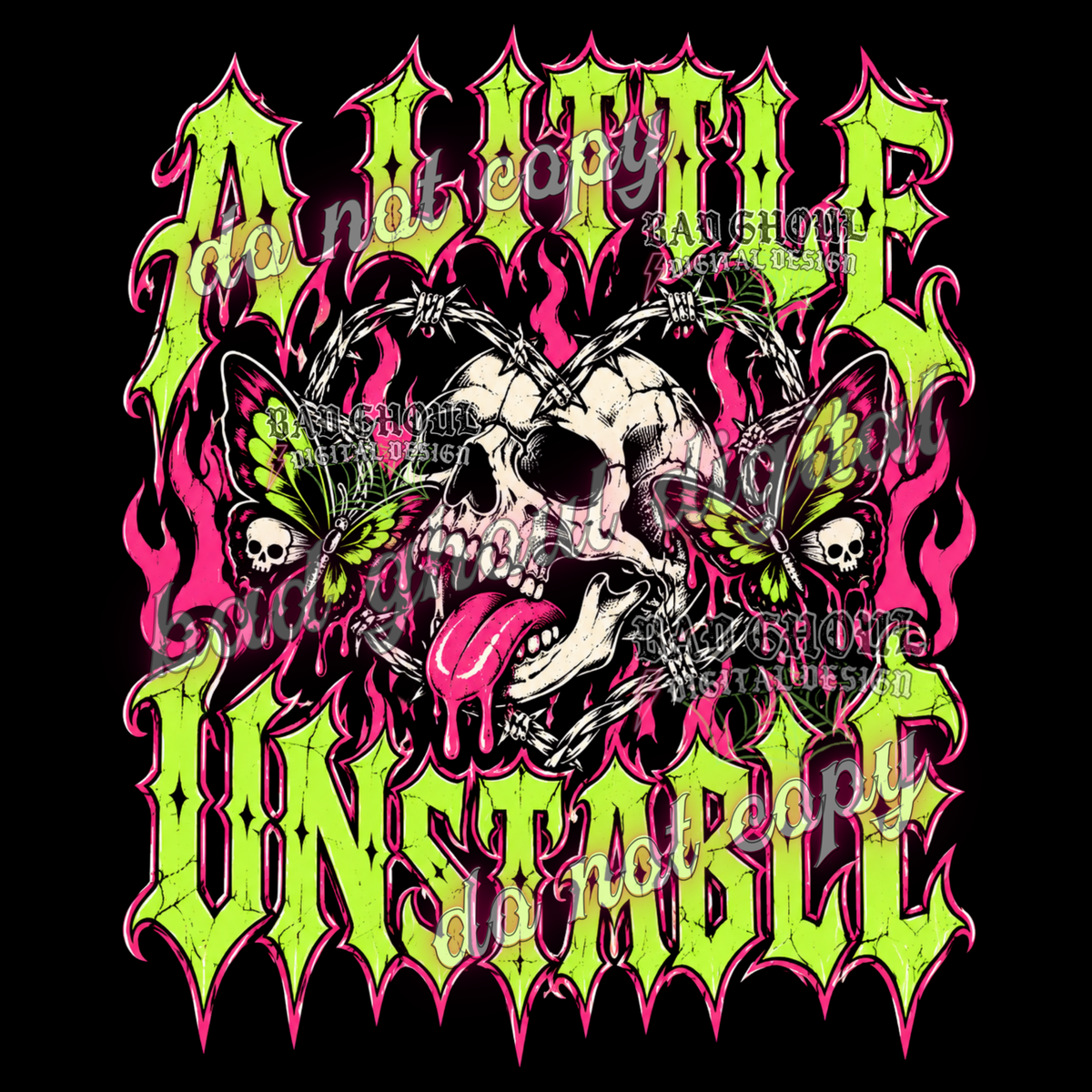 A little unstable | Skull | PNG DOWNLOAD BLACK FAB ONLY