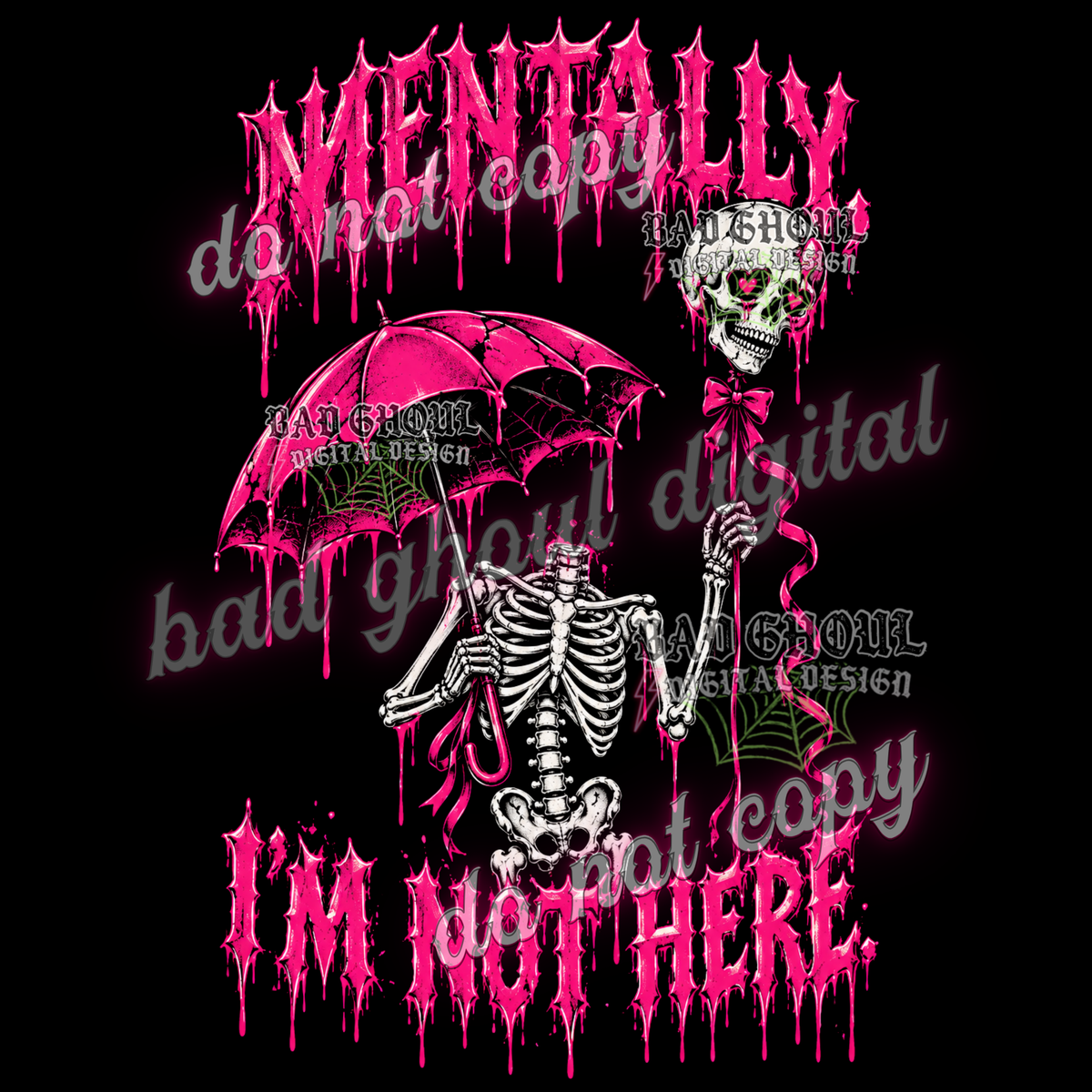 Mentally, I'm not here | PNG DOWNLOAD BLACK FAB ONLY