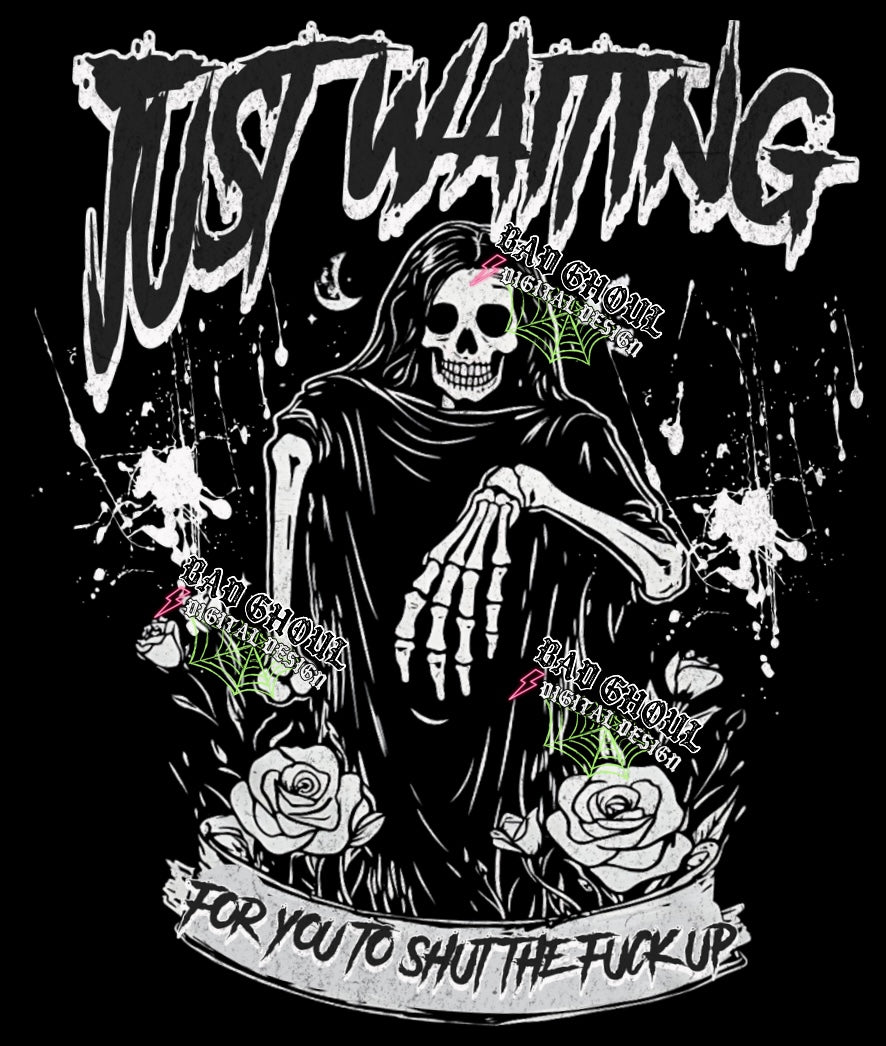 Just Waiting - Black Fabric Only PNG Download