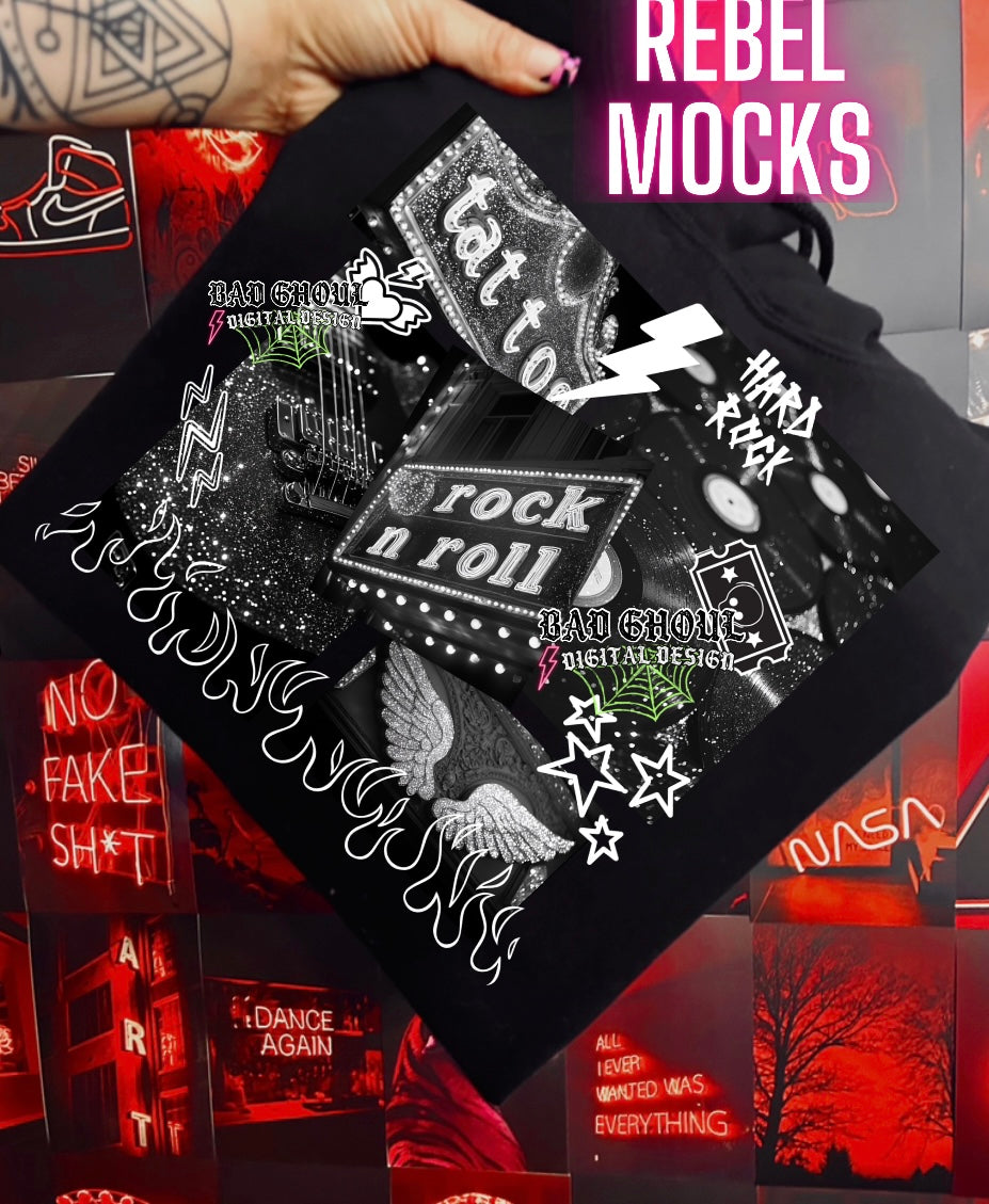 Rock N Roll PNG Download- BEST on black fabric