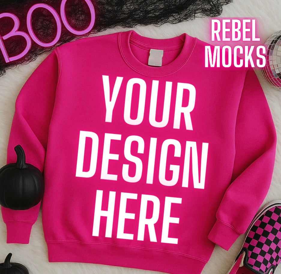 BOO Heliconia Crewneck Alternative Flat Lay Mockup