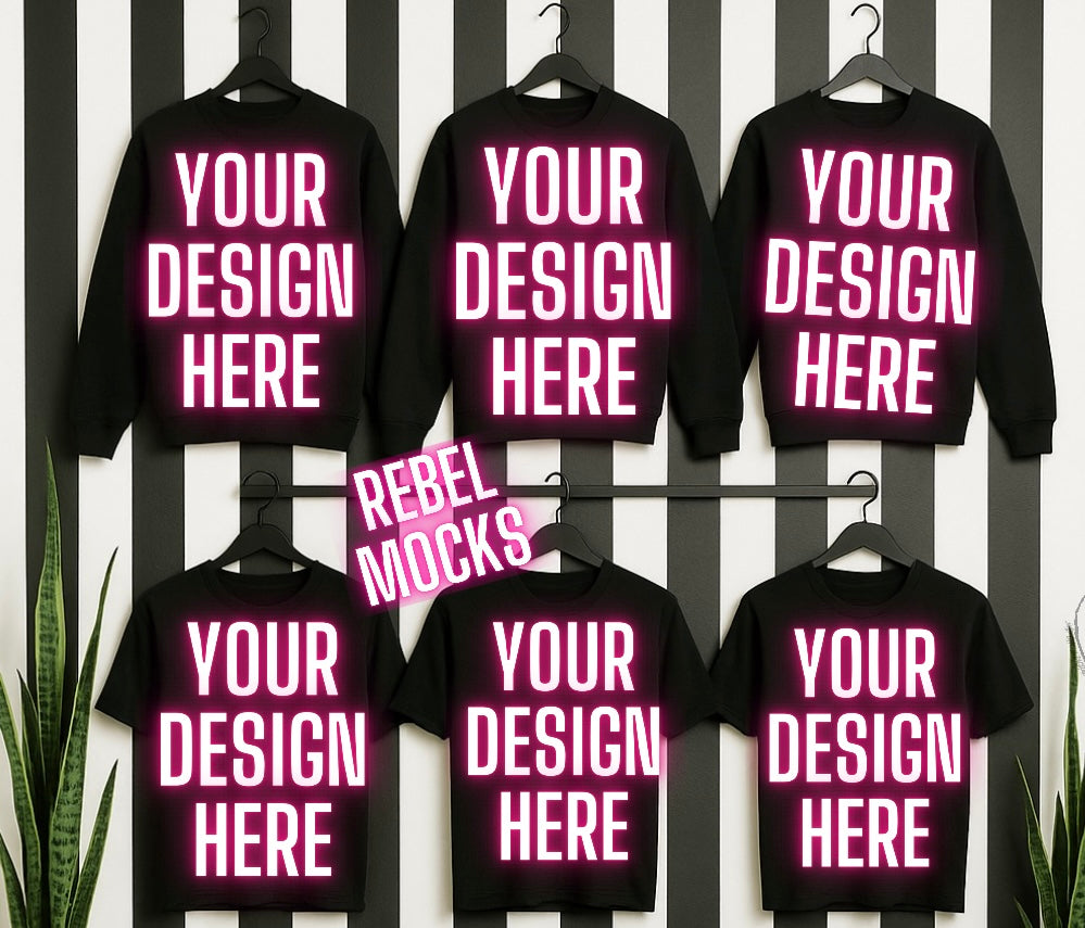 Black Sweatshirt & Tees Edgy Alternative Mock Up
