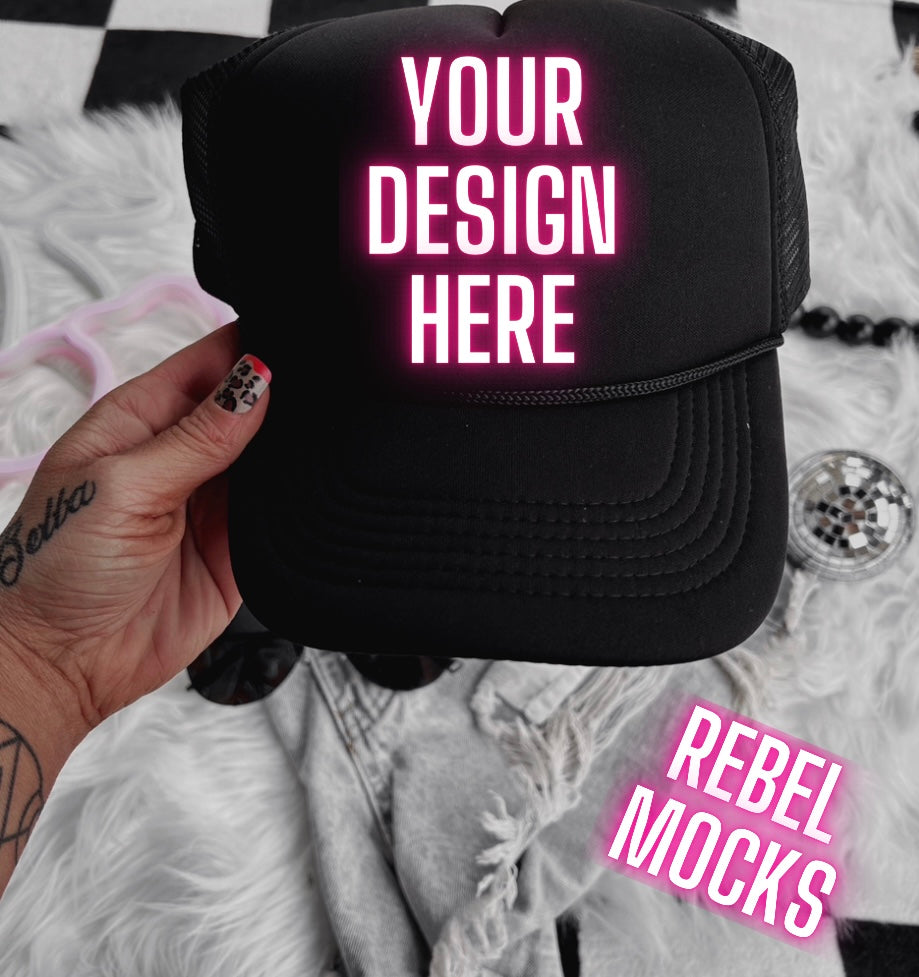 Black Alt Emo Grunge Goth Spooky Flat Lay Trending Mock Up