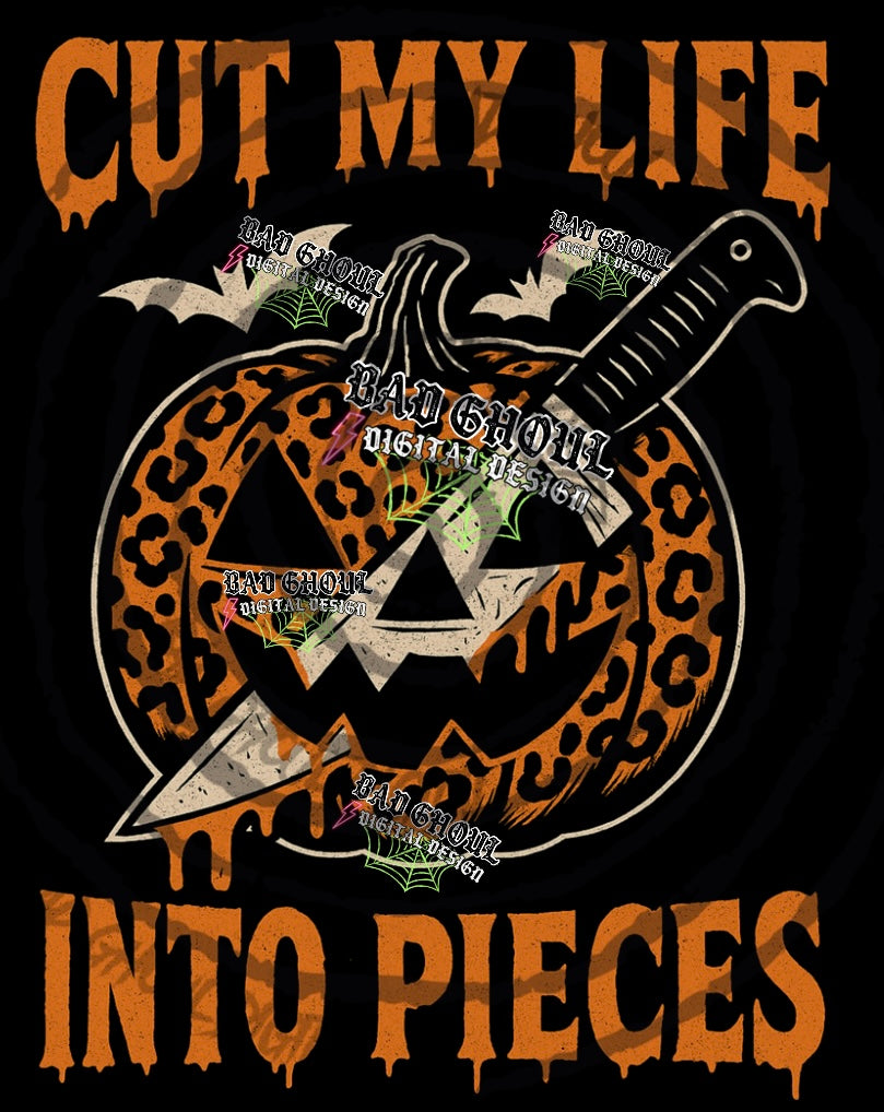 Cut My Life Into Pieces Black Fabric PNG DOWNLOAD