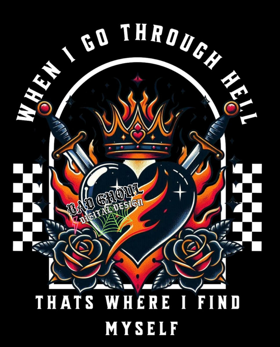 Go through Hell PNG Digital Download black and white 2 Files