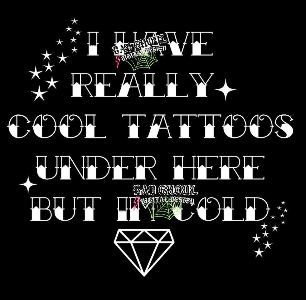 Really Cool Tattoos PNG download black and white