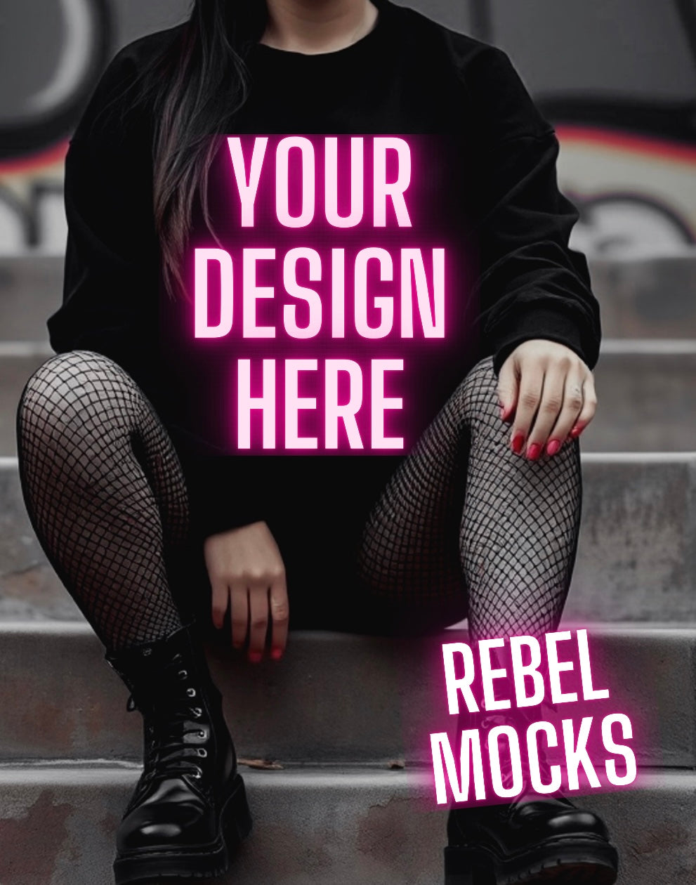 Black Crew Neck Sweatshirt Alternative Model Mock Up