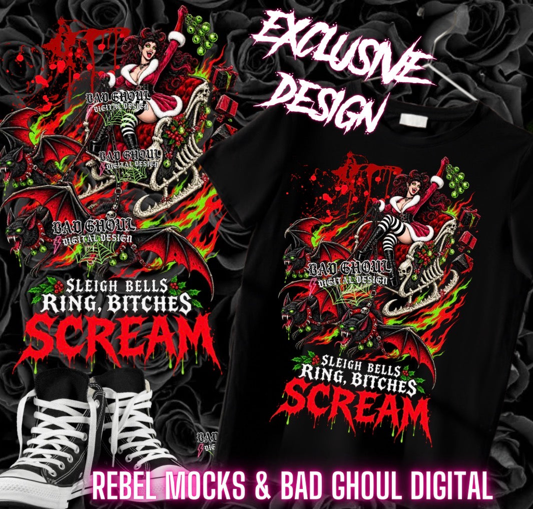 EXCLUSIVE | Bitches Scream| PNG DOWNLOAD| Black Fabric