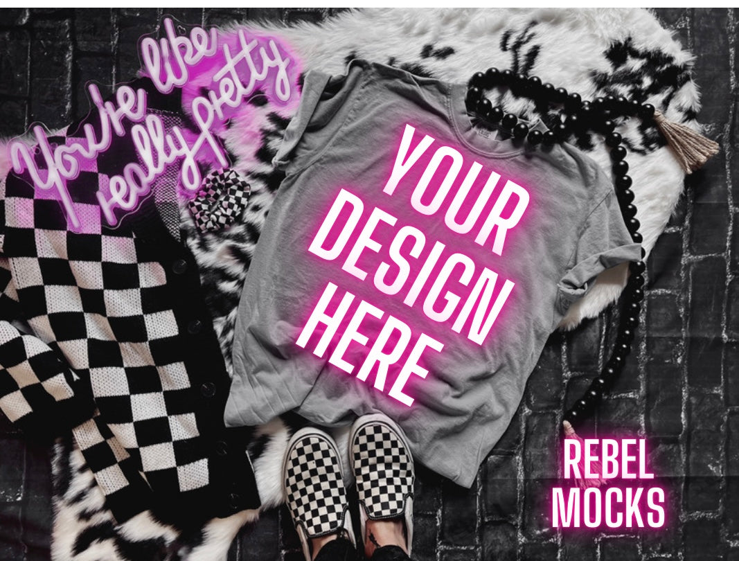 Bundle Charcoal Gray Flat Lay Mock Up Trendy Edgy Vibes Sub Friendly 5 mocks