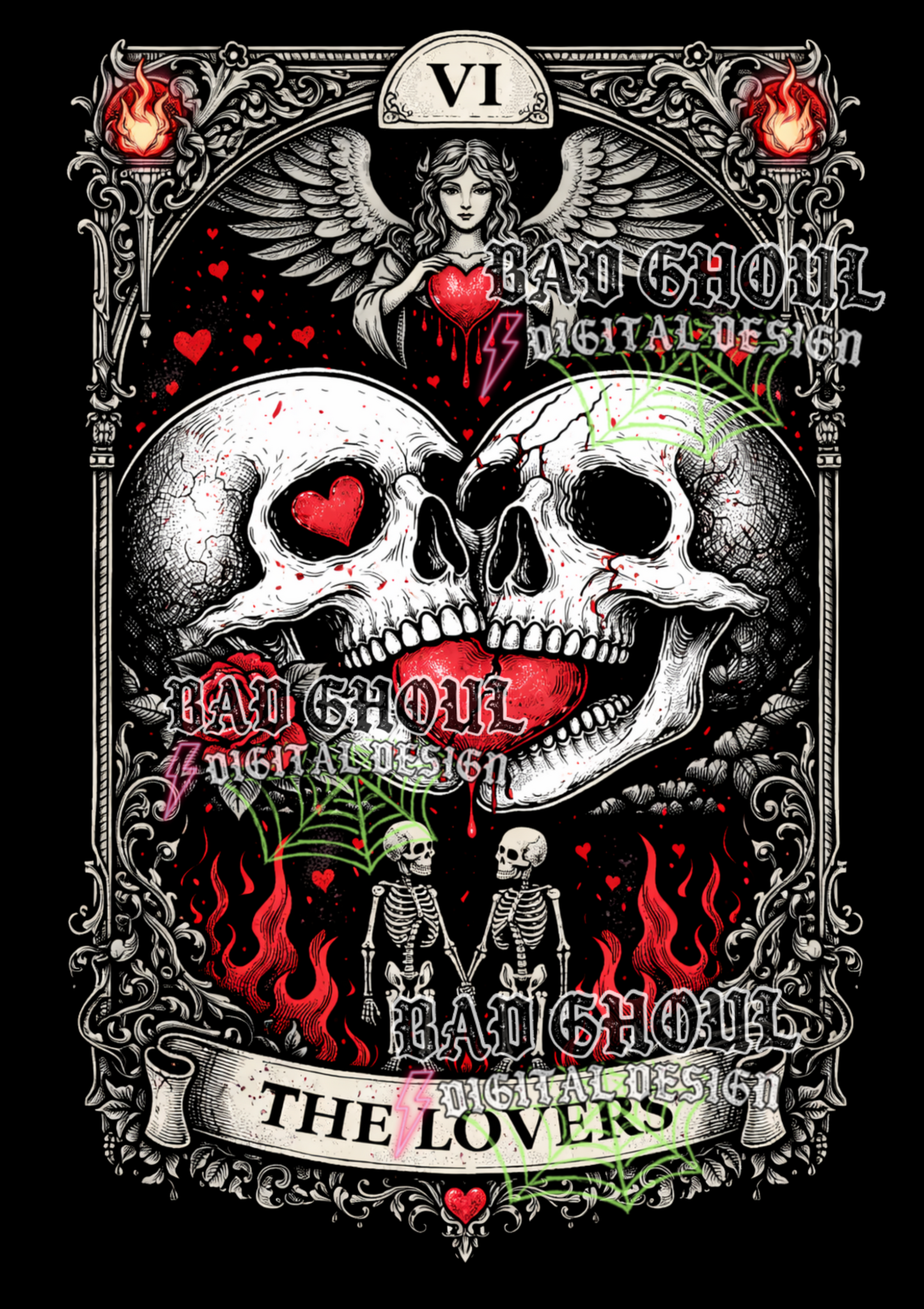 The Lovers - Tarot Card | PNG DOWNLOAD BLACK FAB ONLY