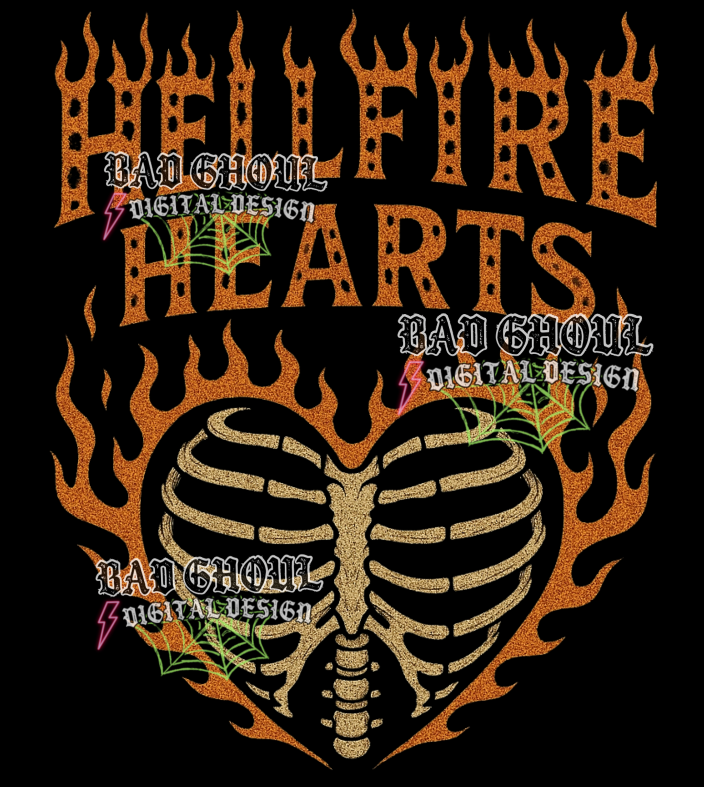 Hellfire Hearts | PNG DOWNLOAD BLACK FAB ONLY