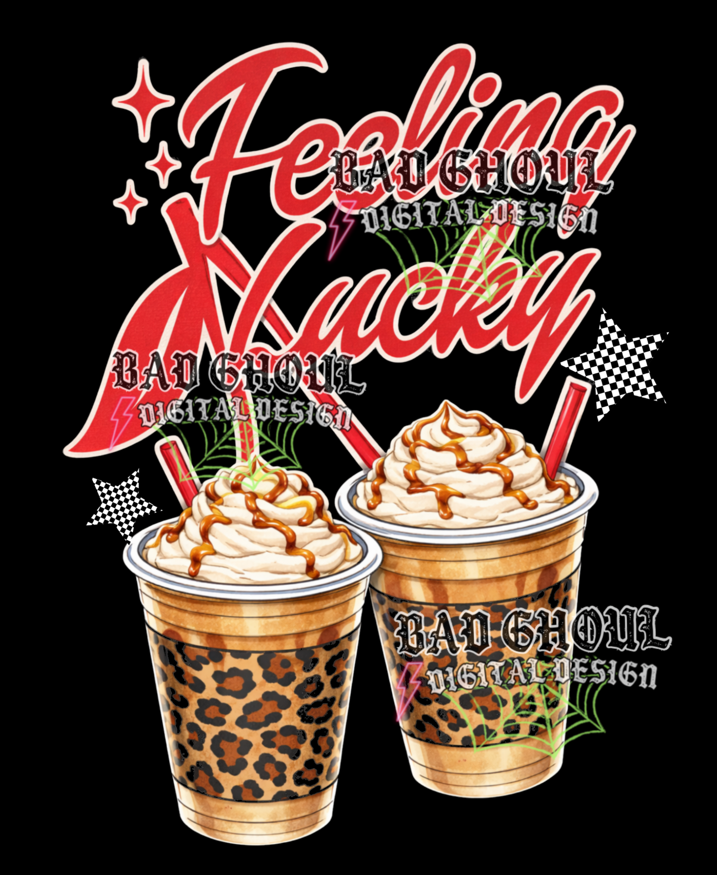 Feeling Lucky - Iced Coffee | PNG DOWNLOAD