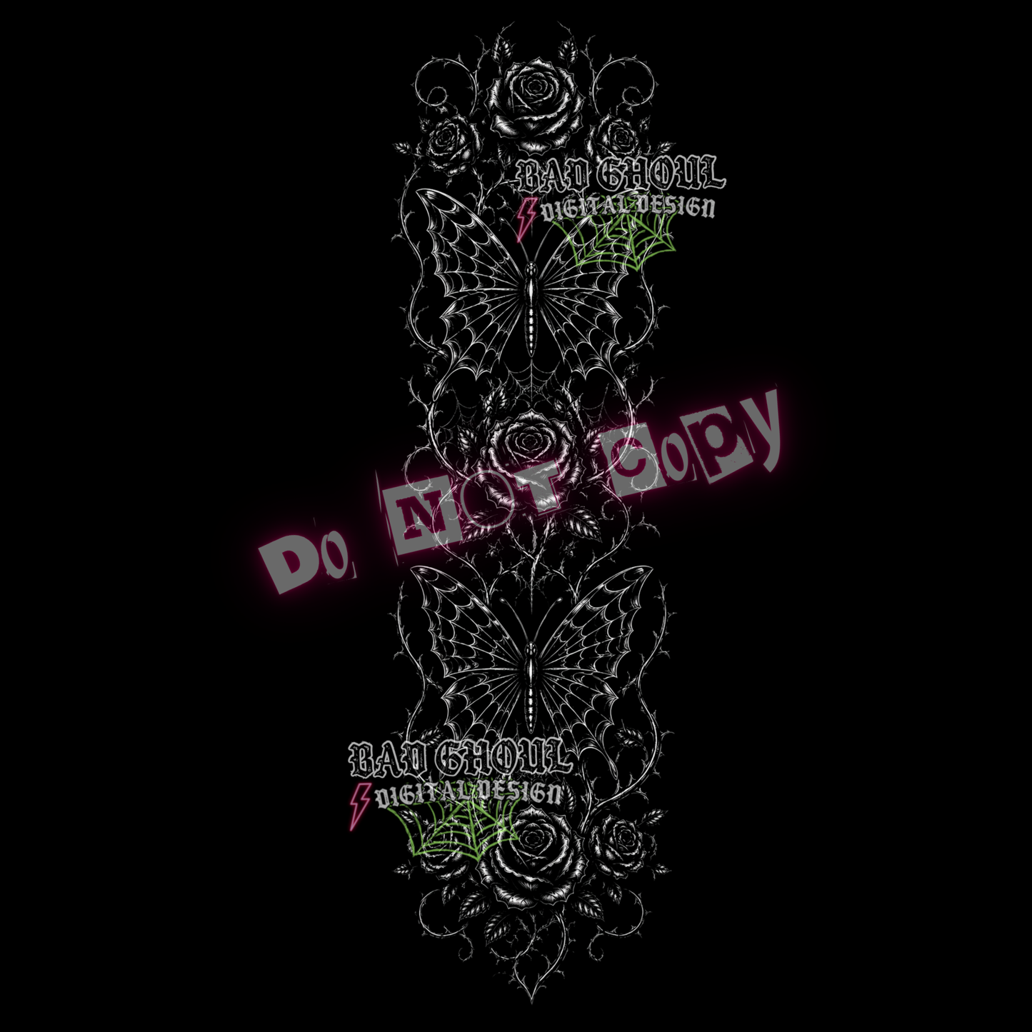 Butterfly - Sleeve Spine | PNG DOWNLOAD | Black Fabric Only