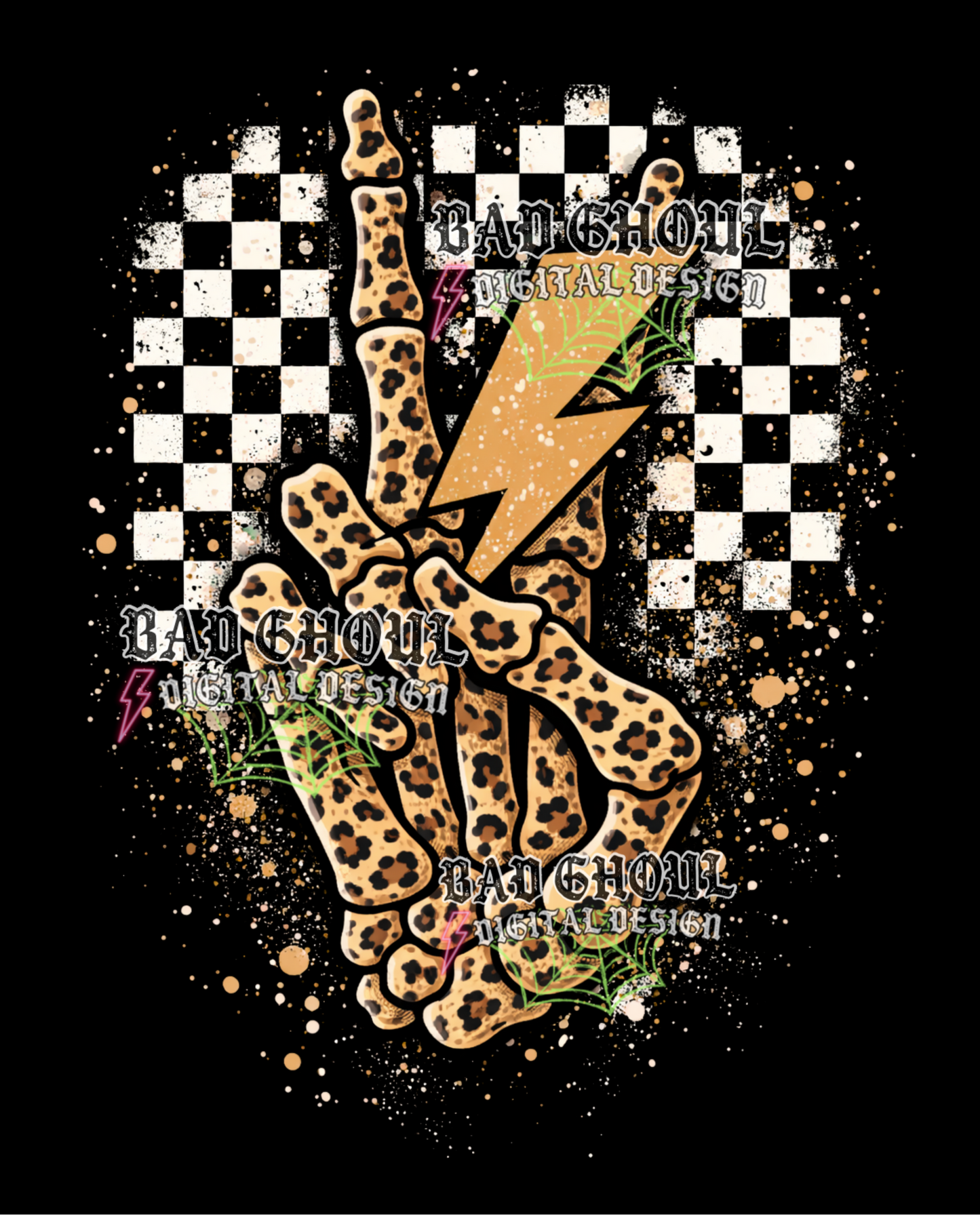 Peace Sign - Leopard Print | PNG DOWNLOAD BLACK FAB ONLY