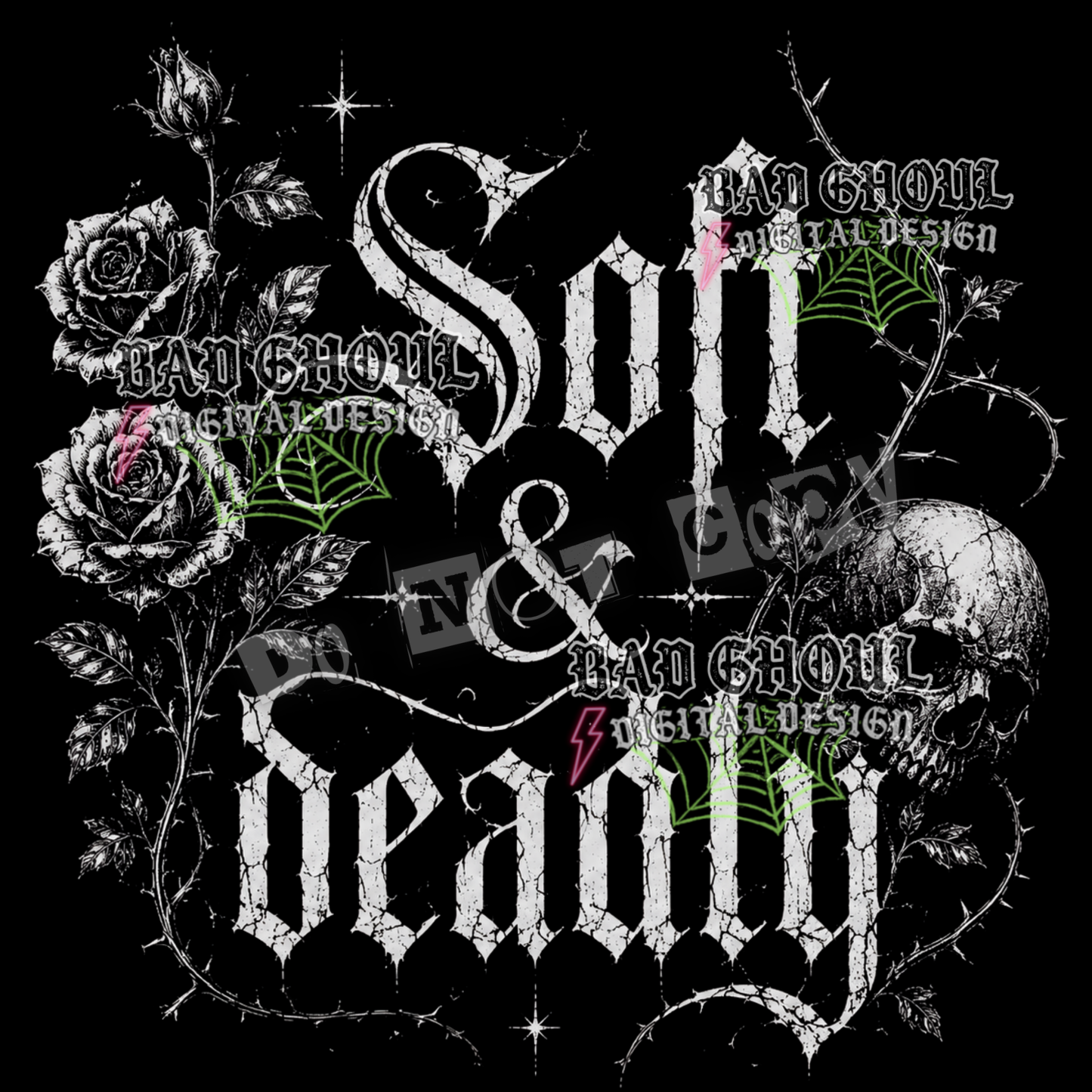 Soft & Deadly | PNG DOWNLOAD | Black Fabric Only