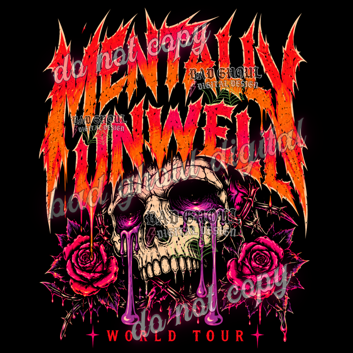 Mentally Unwell | PNG DOWNLOAD BLACK FAB ONLY