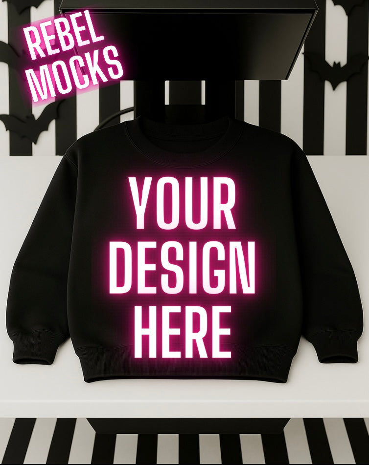 Black Sweatshirt Edgy Alternative Mock Up Heat Press