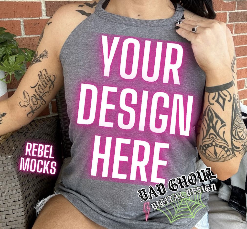 Tri Rocker Tank Gray Frost Model Mock Up