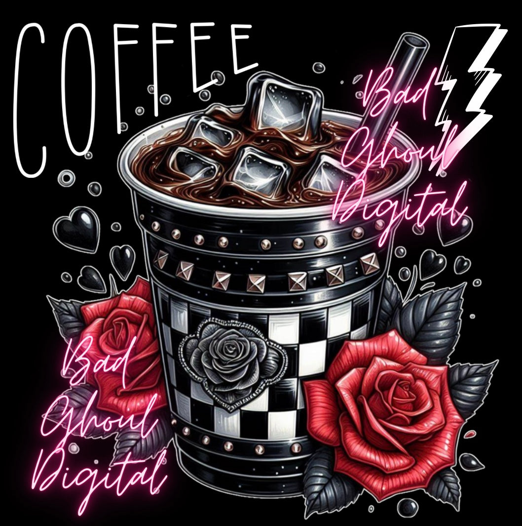 Iced Coffee PNG Download 2 files sub and dtf friendly