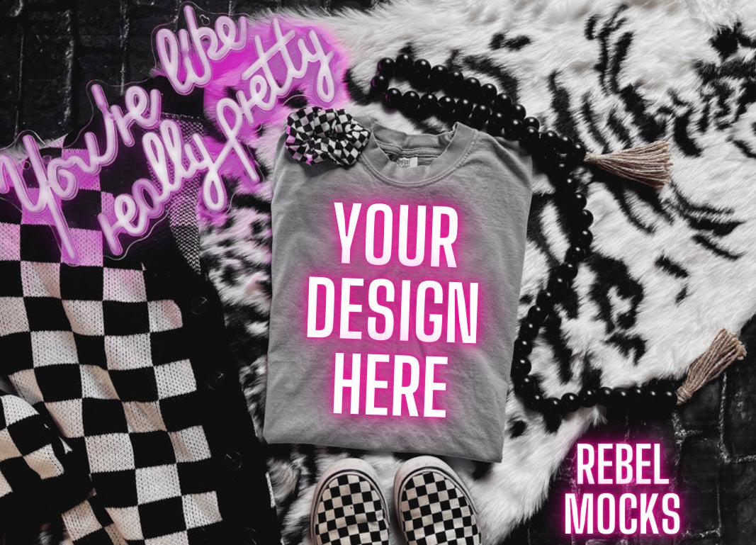 Bundle Charcoal Gray Flat Lay Mock Up Trendy Edgy Vibes Sub Friendly 5 mocks