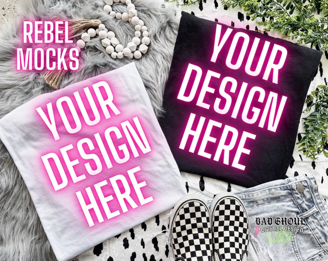 Black And White Flat Lay Mock Up Neutral Vibes