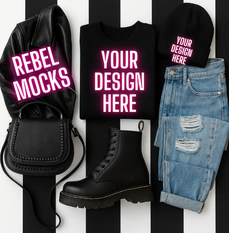 Black Tee/Sweatshirt Goth Edgy Alternative Mock Up