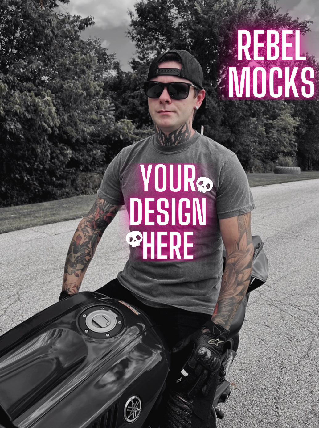 MOTO Mens Pepper Tee Edgy Trendy Mock Up