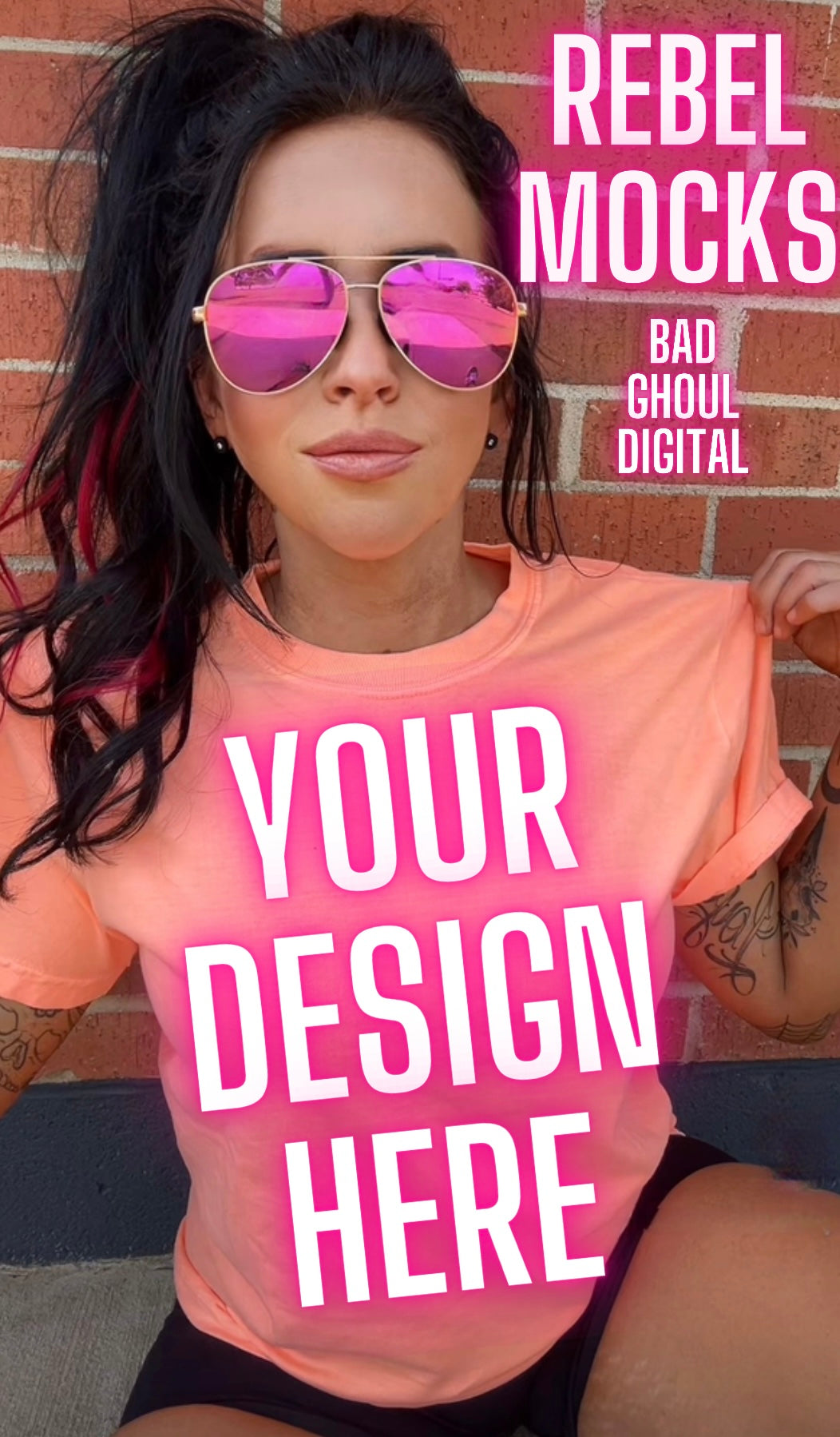 Comfort Colors Cantaloupe Model Mock Up TRENDING