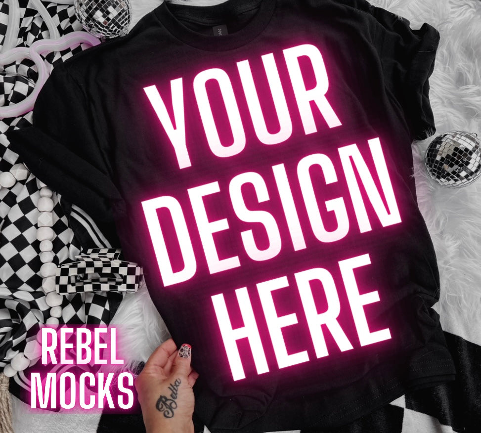 Black Alt Emo Grunge Goth Spooky Flat Lay Trending Mock Up