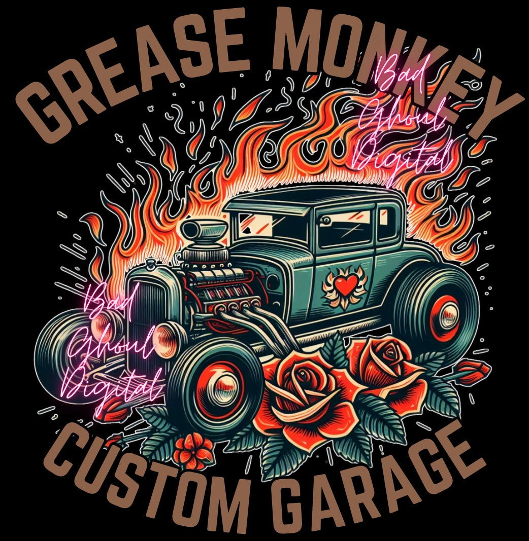 Custom Garage PNG download sub & DTF friendly 2 Files