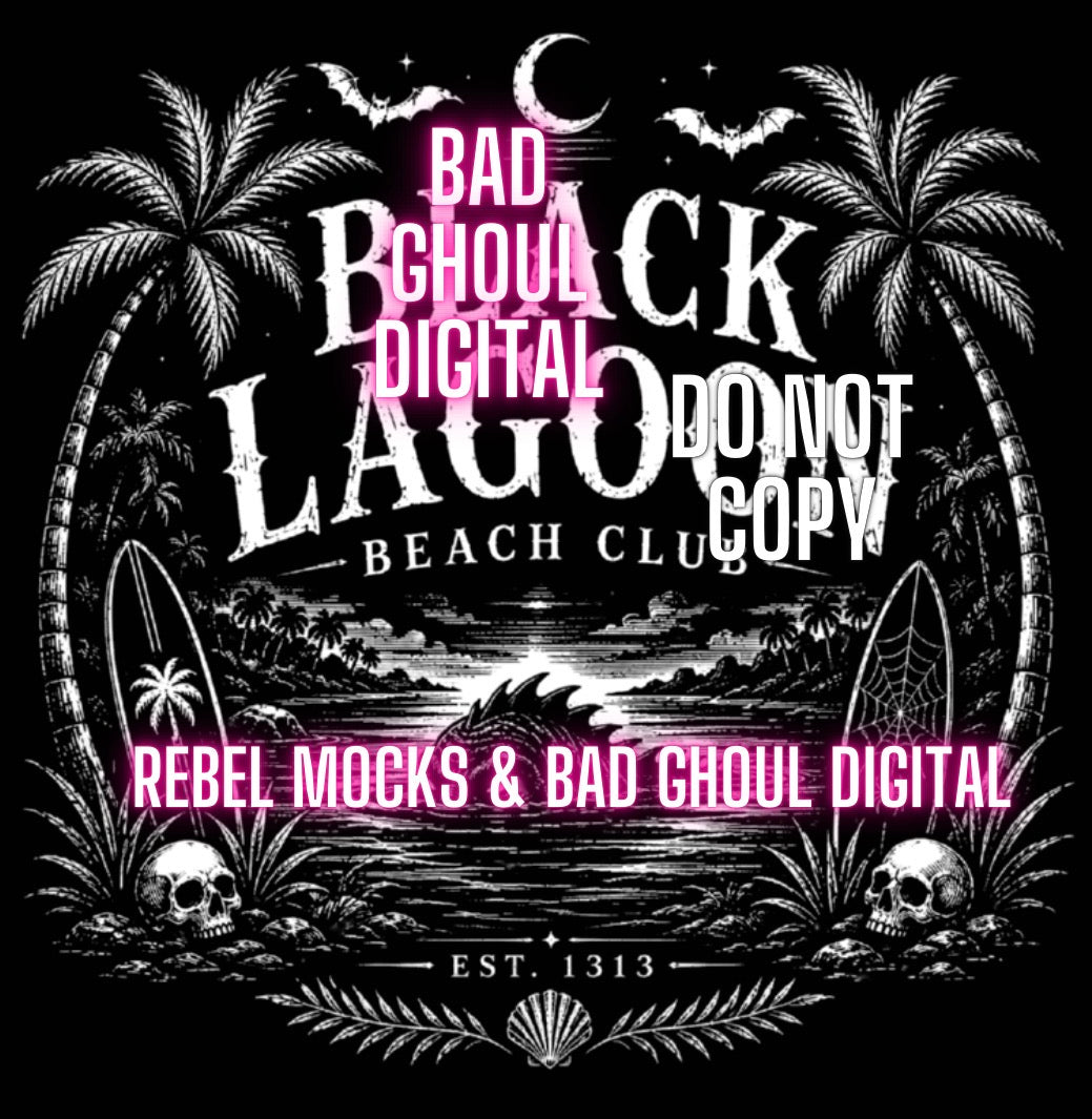 Black Lagoon Beach Club| PNG DOWNLOAD | Black Fabric Only