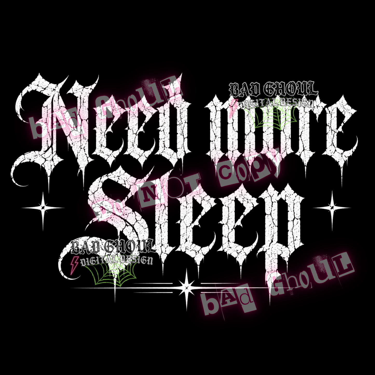 Need more sleep | PNG DOWNLOAD | Black Fabric Only