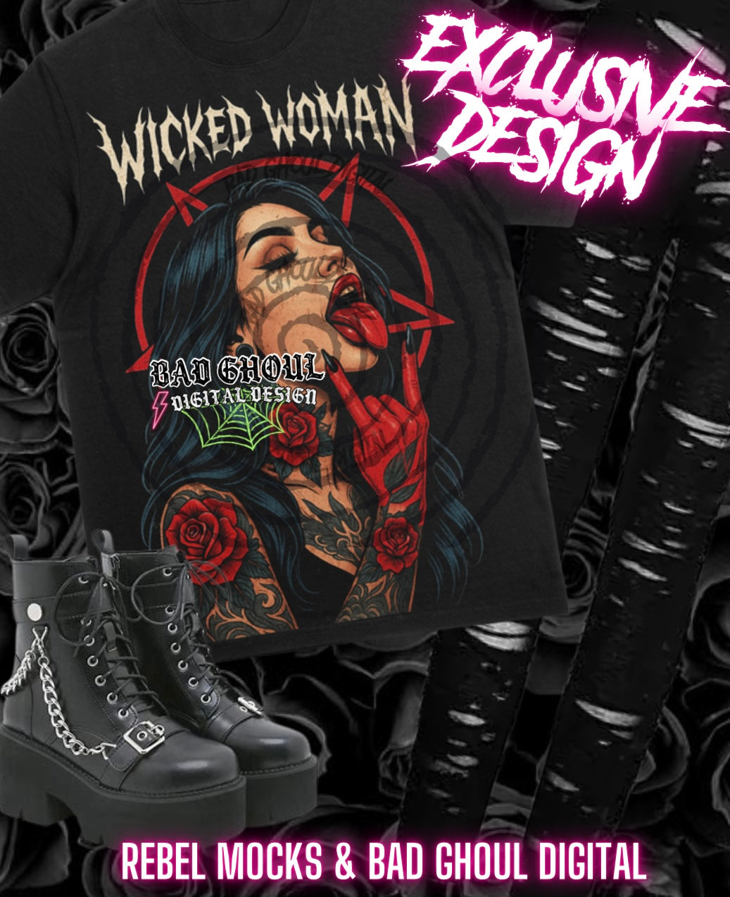 Exclusive Wicked Woman PNG DOWNLOAD BLACK ONLY