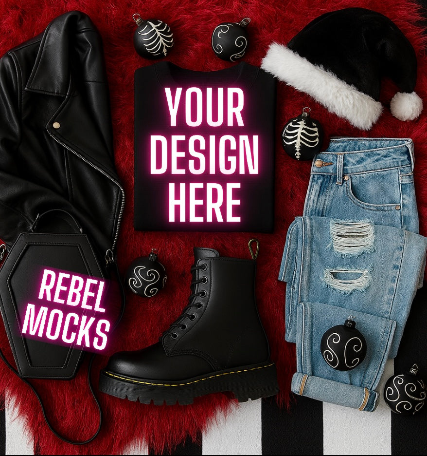 Holiday Black Sweatshirt Goth Edgy Alternative Mock Up