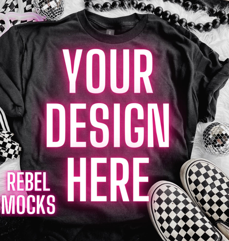 Black Alt Emo Grunge Goth Spooky Flat Lay Trending Mock Up