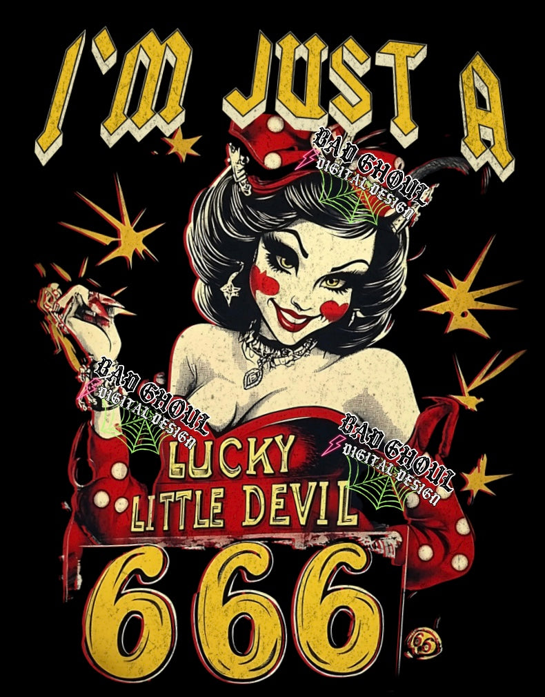 Lucky Little Devil PNG Download black fabric only