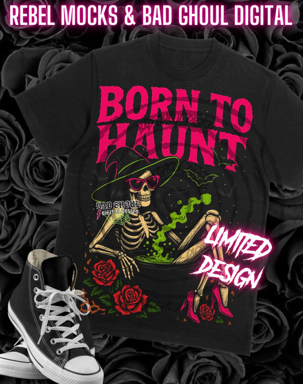 LIMITED Born To Haunt PNG DOWNLOAD black fabric only