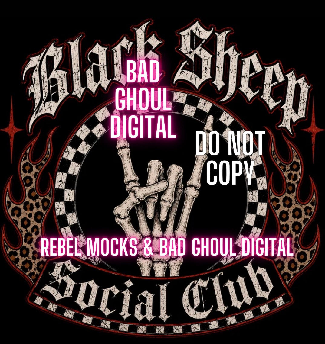 Black Sheep Social| PNG DOWNLOAD | Black Fabric Only