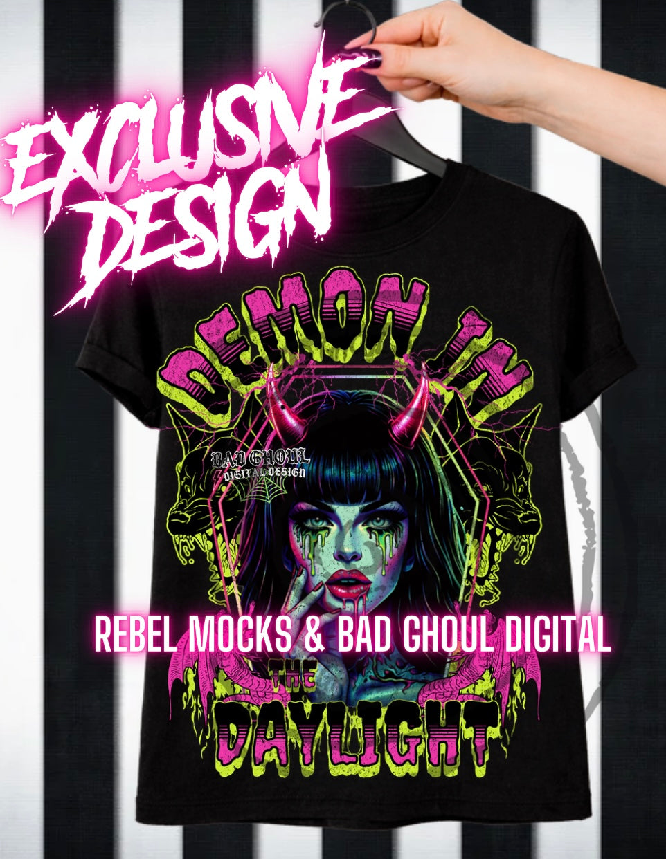 Exclusive|Demon In The Daylight | Black Fab Only PNG DOWNLOAD