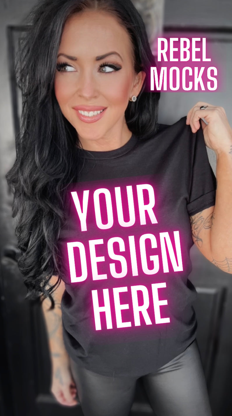 Edgy Black Tee Model Alt Vibes Mock Up