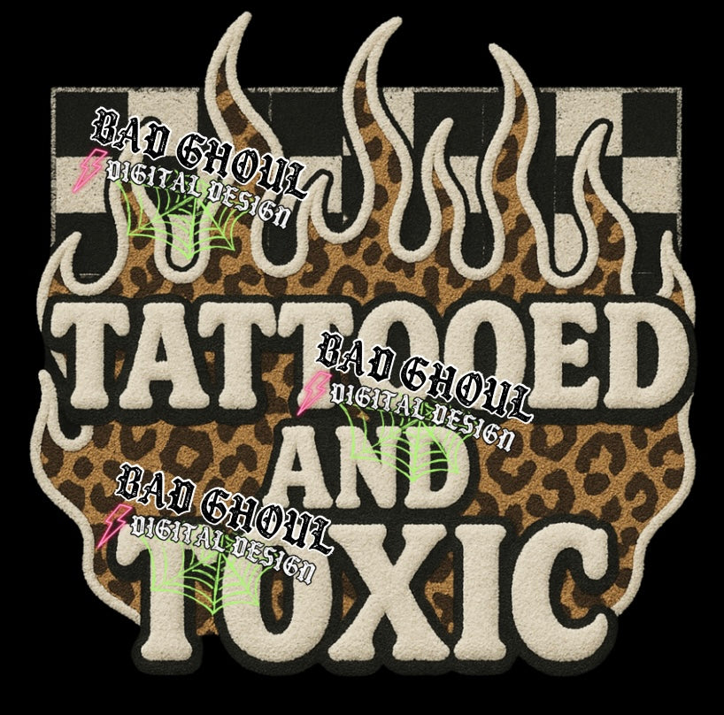 Faux puff Tattooed PNG DOWNLOAD Black Fabric Only