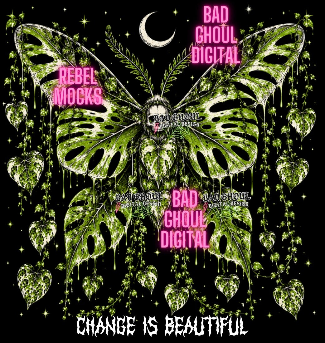 Change is Beautiful| Black Fabric|PNG DOWNLOAD