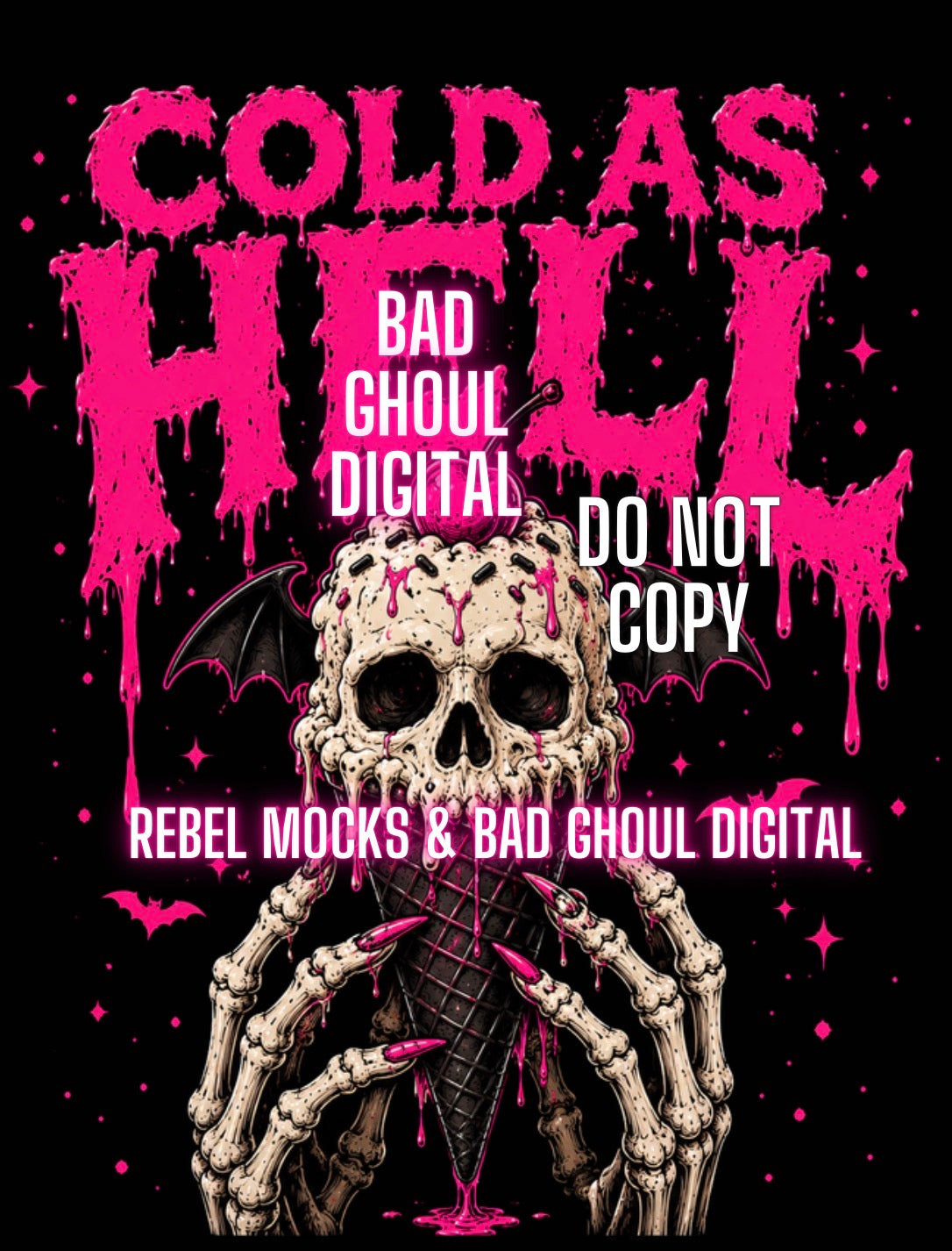 Cold As Hell| PNG DOWNLOAD | Black Fabric Only