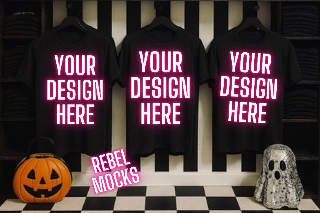 Black Tee Goth Edgy Alternative Mock Up