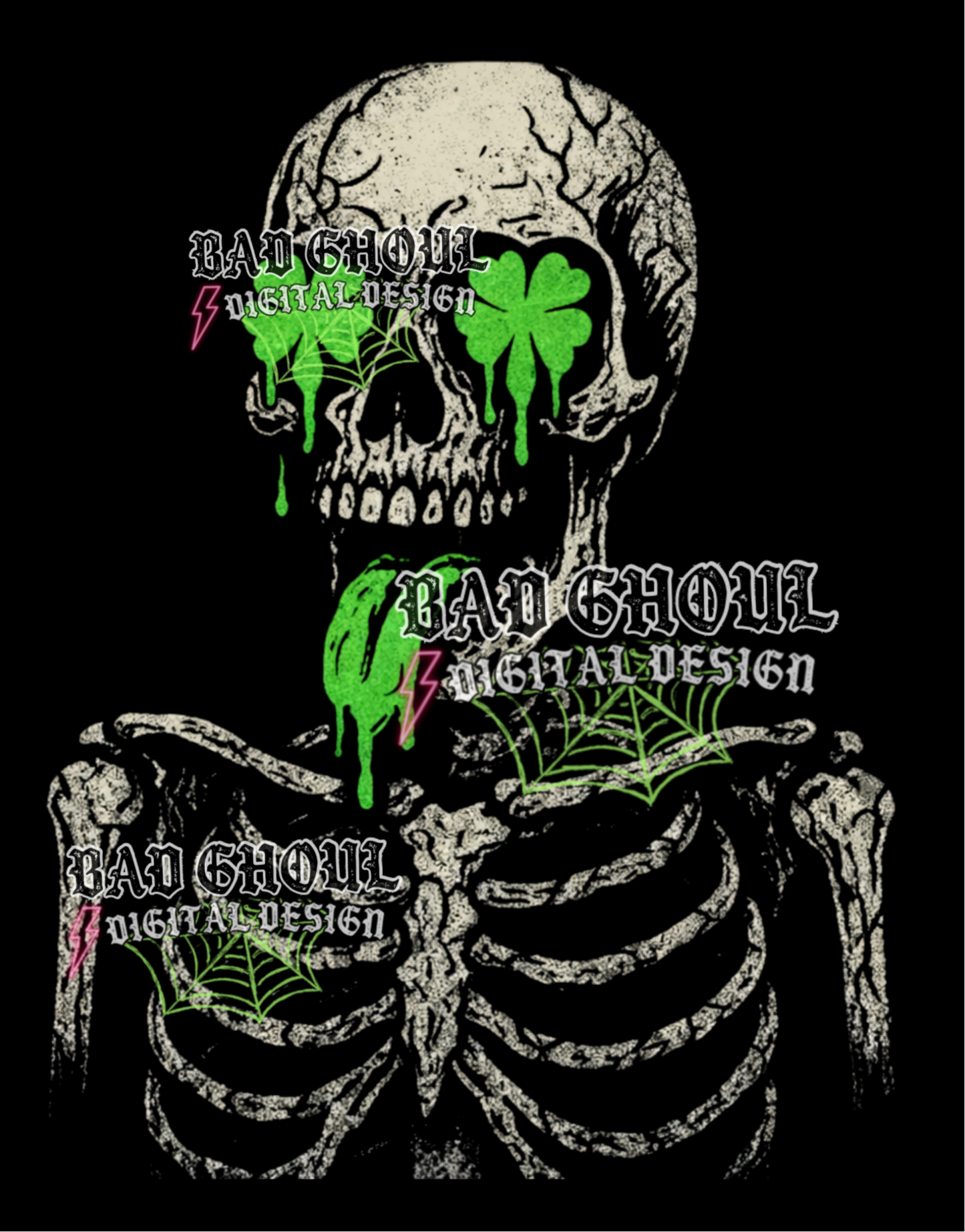 Lucky Skellie | PNG DOWNLOAD BLACK FAB ONLY