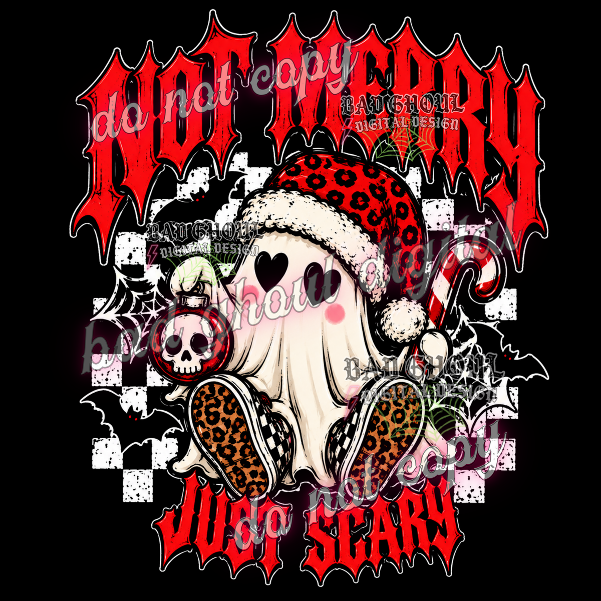 Not merry just scary I PNG DOWNLOAD BLACK FAB ONLY