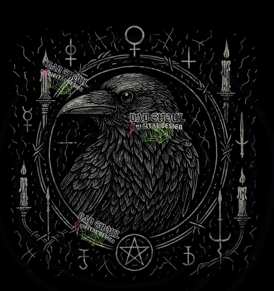 Raven PNG DOWNLOAD black fabric only