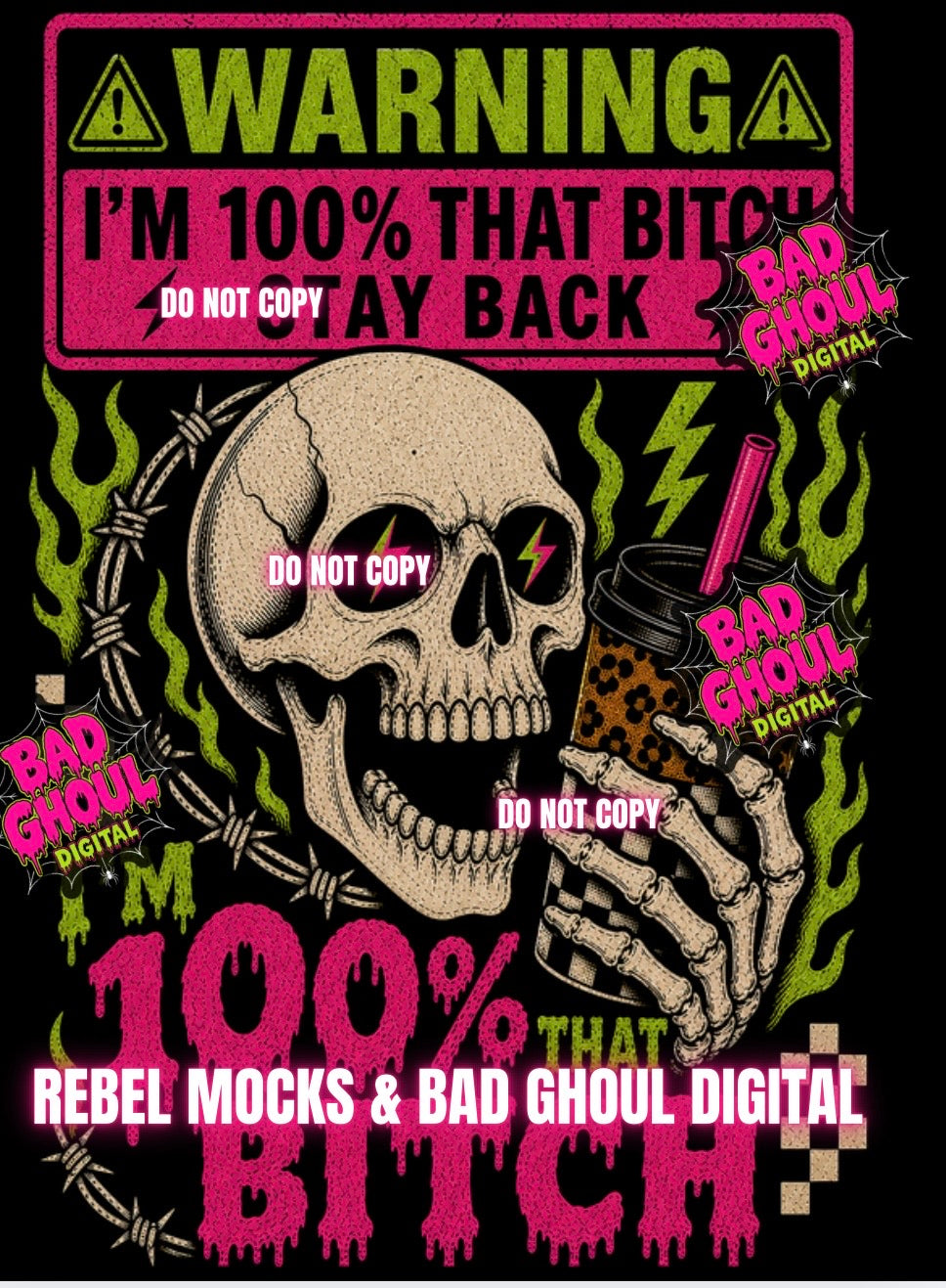 100% That Bitch |Black Fabric|PNG DOWNLOAD