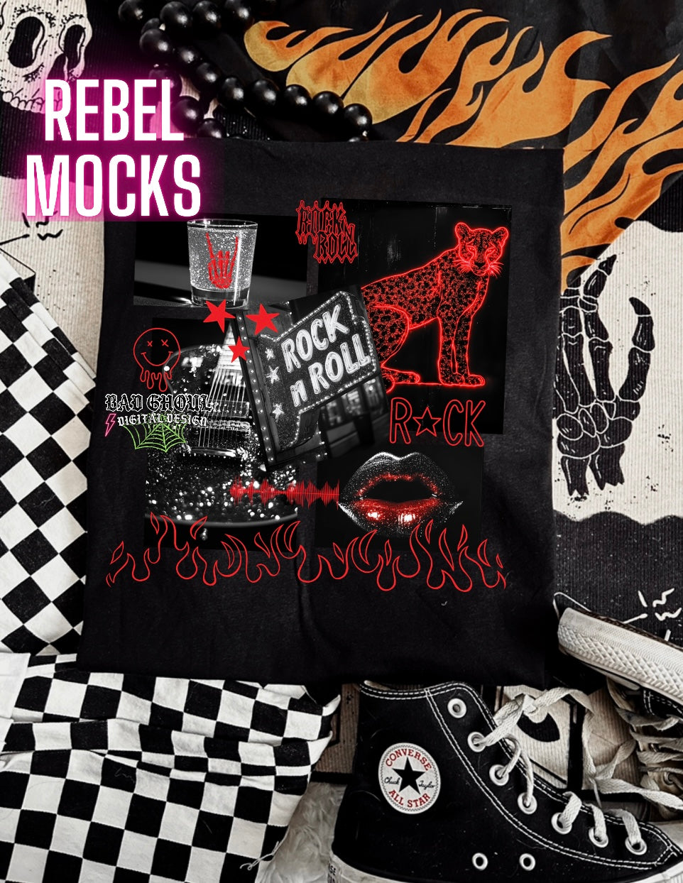 Rock N Roll PNG Download- BEST on black fabric