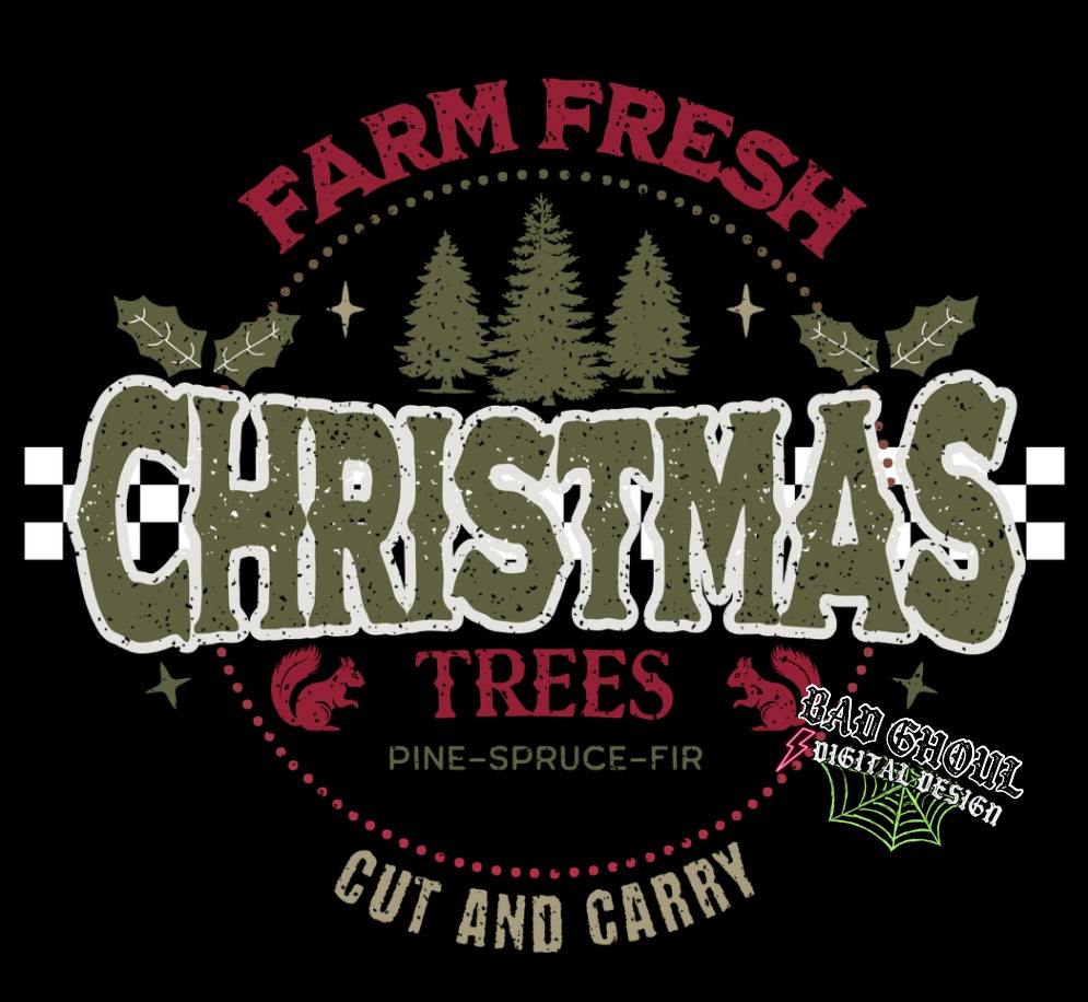 Farm Fresh Christmas Trees PNG Download